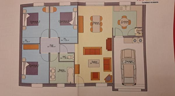 Maison de plain pied - 3 chambres