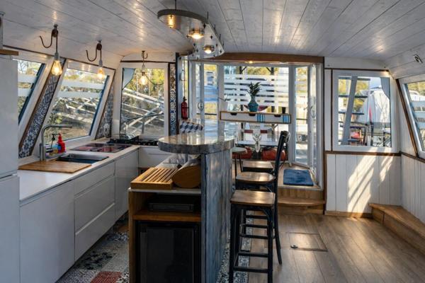 Houseboat 15 m habitable terrasse 2 moteurs neuf