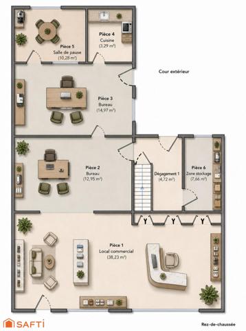 Immeuble avec local commercial et appartement, idéal investisseur ou activité professionnelle
