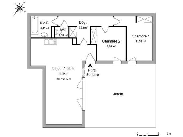 Location Appartement 3 pièces 66.4 m² - 65 RUE DES BAQUETIERS Brest 29200