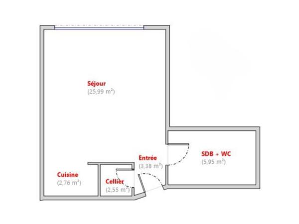 Beaugrenelle – studio vue Invalides, étage élevé.