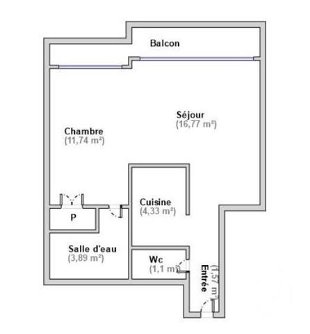 Appartement F2 à vendre  2 pièces - 39,40 m2 PARIS - 75014