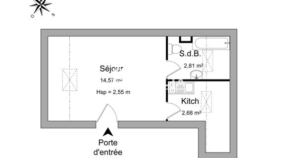 Location Studio 20.06 m² - Le Thillay 95500