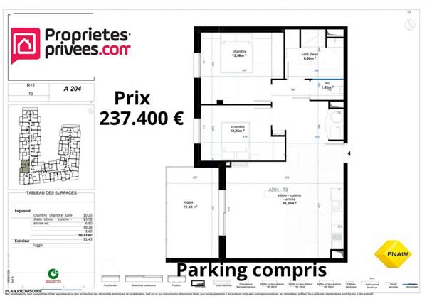 QUARTIER RESIDENTIEL - Appartement  3 pièce(s) 62.96 m2
