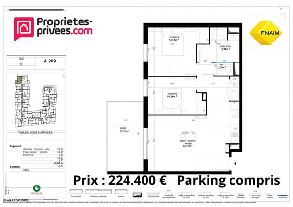 QUARTIER RESIDENTIEL - Appartement  3 pièce(s) 62.96 m2