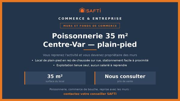 Poissonnerie centre-Var : murs et fonds vendus