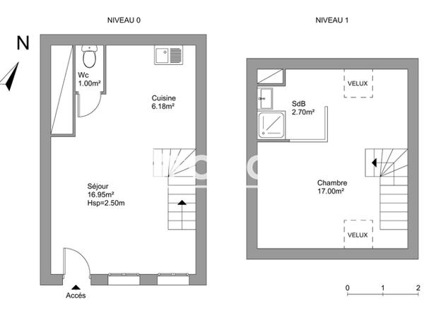 Location Appartement 2 pièces 43.83 m² - 105 RUE VICTOR HUGO Lesquin 59810