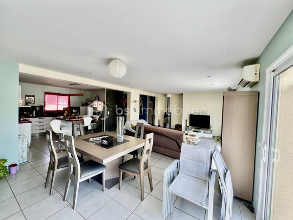 À saisir ! dans un quartier très calme ( fond d impasse )
Magnifique maison moderne et récente, pleine de charme, où chaque pièce a reçu une touche de couleur soigneusement choisie par un décorateur.

Elle se compose de 4 chambres, dont 2 au rez-de-chaussée, d'une cuisine ouverte sur un vaste séjour-salon et d'un hall d'entrée agrémenté d'un escalier contemporain menant à l'étage. Celui-ci dessert une grande mezzanine, offrant un bel espace supplémentaire.

Un grand grenier de rangement, facilement accessible depuis le garage, surplombe le double garage spacieux.

Cette maison bénéficie des équipements les plus récents pour votre confort : volets roulants électriques, climatisation et autres prestations modernes.

À l'extérieur, vous pourrez profiter d'une grande terrasse exposée plein sud, idéale pour vos moments de détente en famille ou entre amis.

Une maison coup de cœur à découvrir sans tarder !
Contactez-nous vite pour une visite, vous ne serez pas déçu.