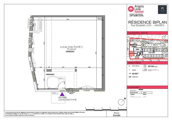Angers, Hauts-de-Saint-Aubin Local commercial de 73m²