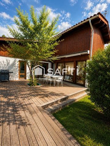 Villa 4 chambres - A l'herbe au Cap Ferret - salon ouvert sur terrasse