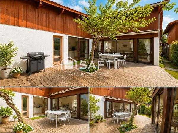 Villa 4 chambres - A l'herbe au Cap Ferret - salon ouvert sur terrasse
