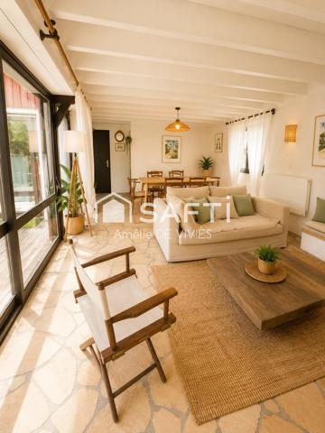 Villa 4 chambres - A l'herbe au Cap Ferret - salon ouvert sur terrasse