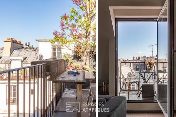 Dernier étage traversant avec extérieurs et vues – Louvre – Rivoli