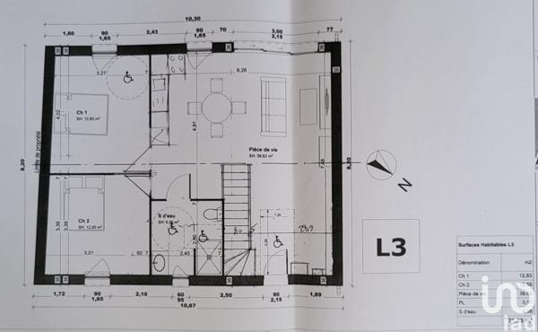 Maison 3 pièces de 71 m² à Montlivault (41350)