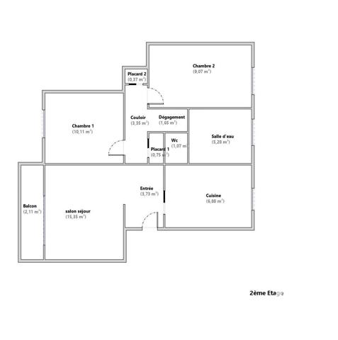 Appartement à vendre 3 pièces 57,61 m² Ablon-sur-Seine