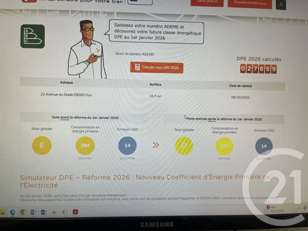 Appartement T3 à vendre  3 pièces - 74,71 m2 FOIX - 09