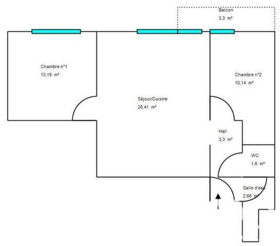 Appartement à vendre 3 pièces 57 m² Cannes