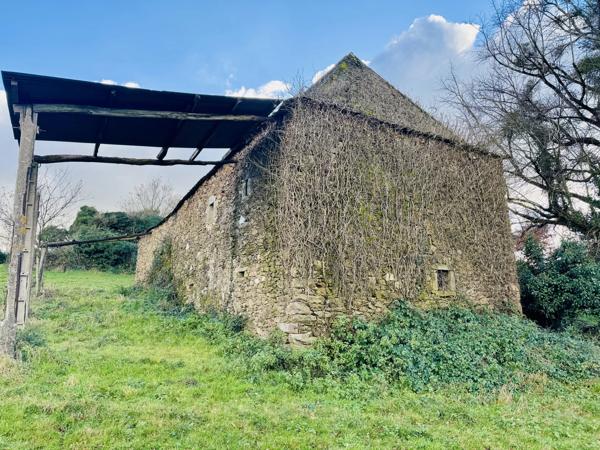 Rieupeyroux – Grange en pierre à rénover avec terrain dans un hameau paisible