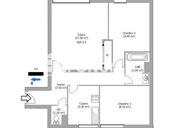 Location Appartement 3 pièces 52.85 m² - 11 BIS AVENUE DE LODEVE Montpellier 34000