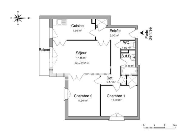 Location Appartement 3 pièces 63.09 m² - 83 RUE THEODULE RIBOT Saint Brieuc 22000