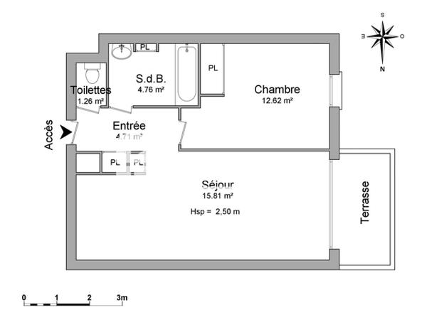 Location Appartement 2 pièces 39.16 m² - 37 RUE DE MAISSIN Brest 29200