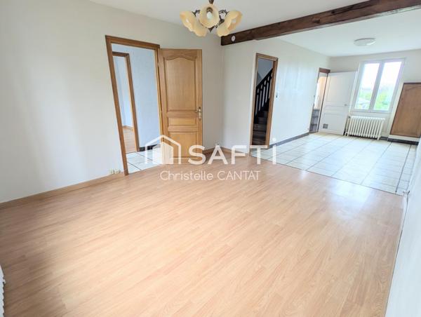 Maison 7 pièces, 6 chambres, terrain, garage.