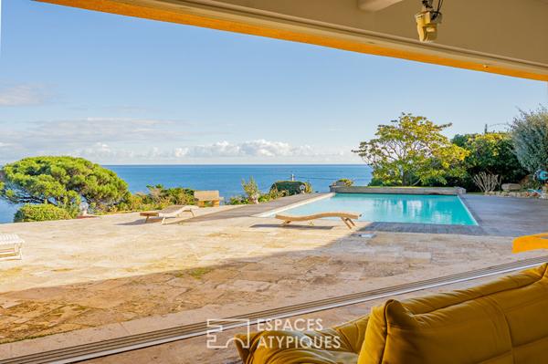 Villa Vue Mer Panoramique à La Nartelle avec Piscine et Sauna