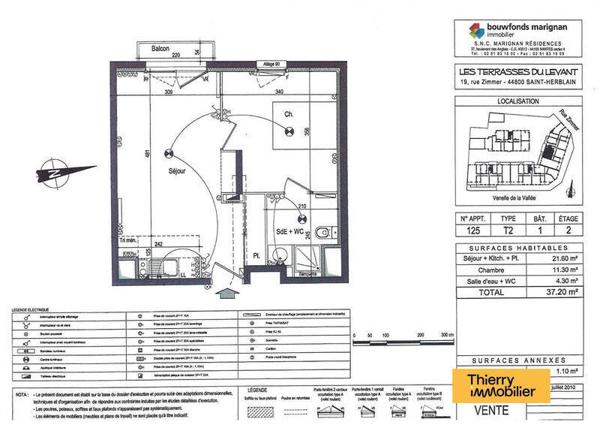 Appartement 2 pièces                                        - 44800 Saint-Herblain - Saint-Herblain Bourg-Solvardière-Pelousière Réf : 131039