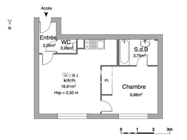 Location Appartement 2 pièces 33.23 m² - IMPASSE DU BELVEDERE Saint Pierre Du Mont 40280