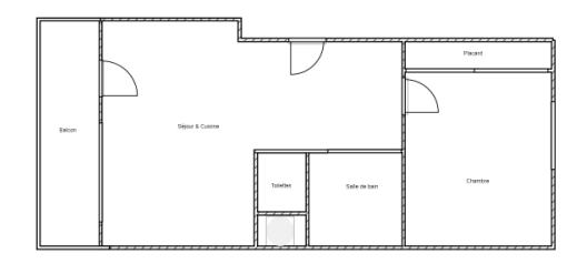 Appartement 2 pièces - 47 m² Exclusivité efficity