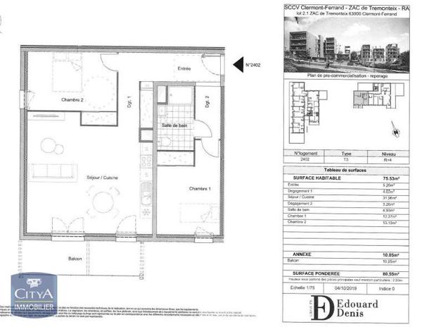 Appartement à louer 3 pièces 75.53m²
