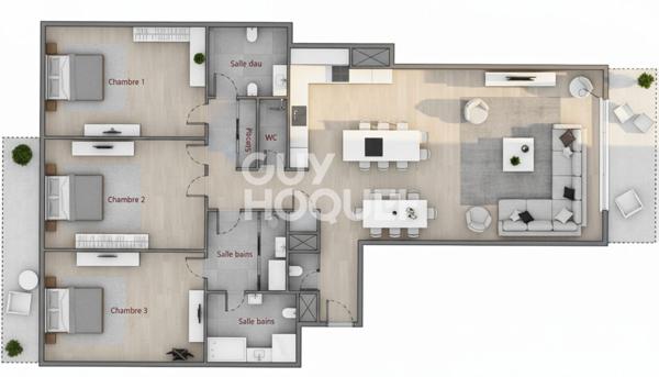 OFFENBACH : Appartement 4 pièces avec vue sur la Tour Eiffel