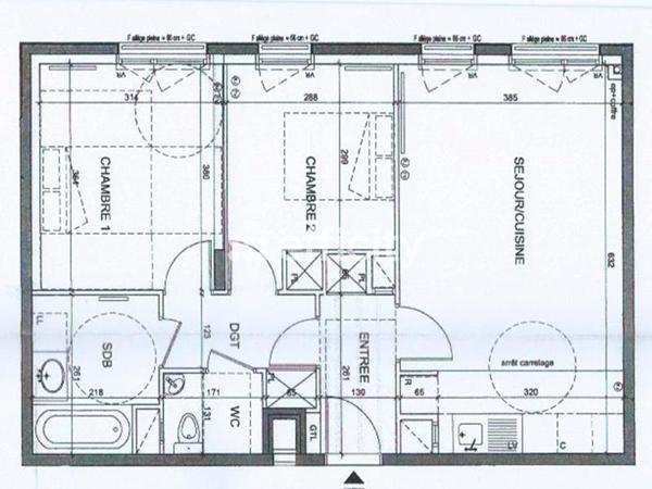 Appartement 3 pièces - 60 m² Exclusivité efficity