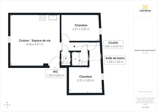 Vente Appartement 3 pièces de 39m² - 69140 Rillieux-la-Pape