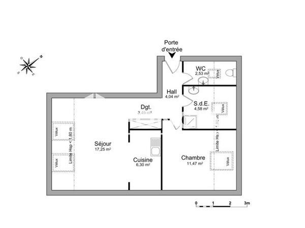 Location Appartement 2 pièces 49.66 m² - 34 B ROUTE DE WEILER Wissembourg 67160