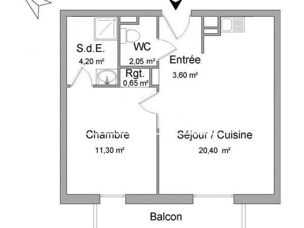 Location Appartement 2 pièces 42.2 m² - 31 RUE EUGENE LECOCQ Bihorel 76420