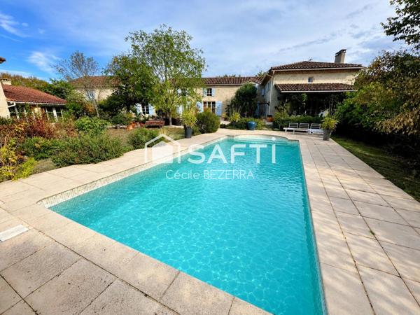 Propriété de charme en pierre avec trois logements, piscine et terrain de 8 000 m² – À 7 minutes de Condom