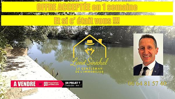 Terrain de loisirs de plus de 800 m2  + un abri en dur de plus de 20 m2avec un abri au bord de la rivière à La Guierche