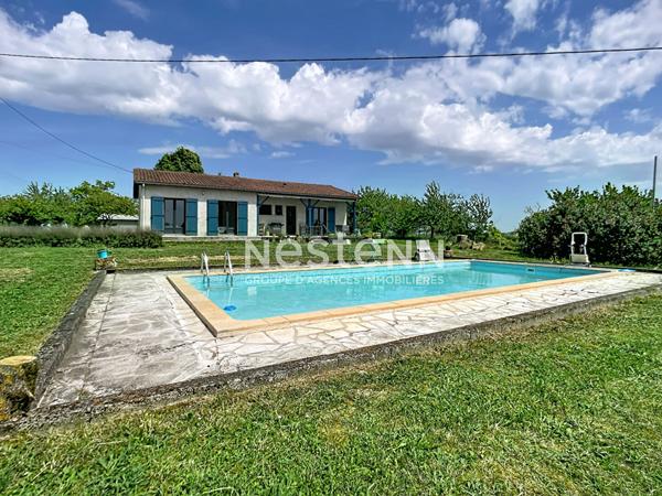 Maison de plain pied, 4 chambres à Lannes - Grand terrain dépendance et piscine