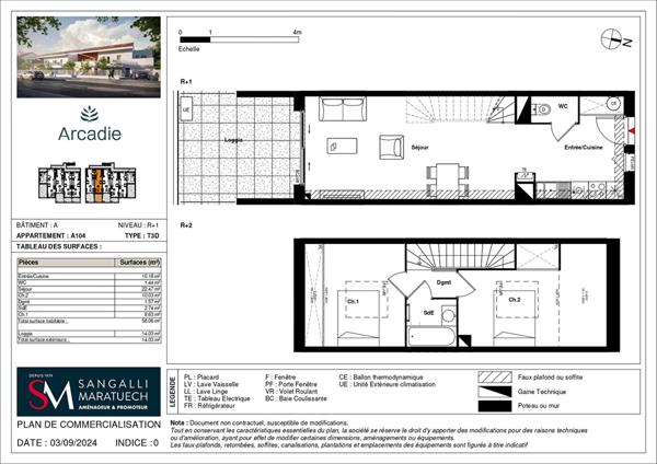 A VENDRE - TOULOUSE Lardenne - Appartement neuf T3 duplex avec balcon et place de parking