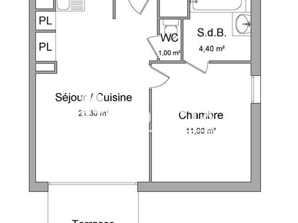 Location Appartement 2 pièces 43.9 m² - 1 CHEMIN DE VIREBENT Toulouse 31200