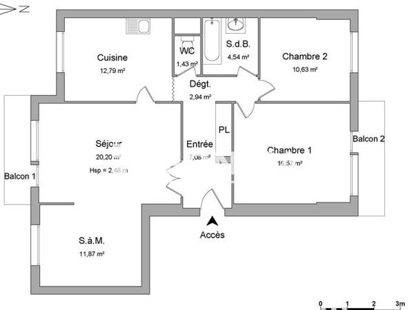 Location Appartement 4 pièces 88.05 m² - 13 RUE TRANSVERSALE Pfastatt 68120