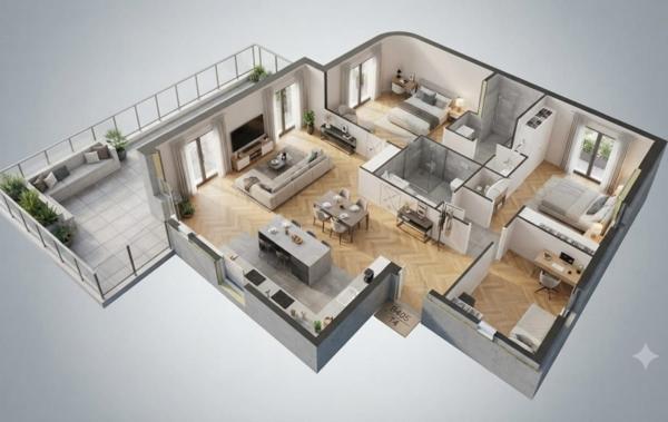 Vente Appartement P4 4P 85m2 - 60m2 terrasse - 2 PK L'hay-les-roses