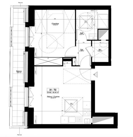 Appartement à vendre 2 pièces 49 m² Sainte-Geneviève-des-Bois
