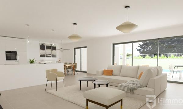 Villa contemporaine plain-pied 144 m² avec piscine et pool house