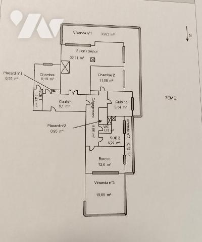 Appartement T 4 à LONS LE SAUNIER de 104,96m² loi carrez 
