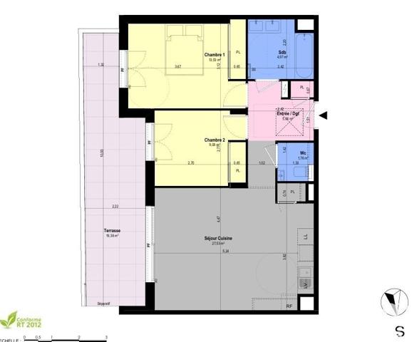 Appartement à vendre 3 pièces 62 m² Châteauneuf-Grasse