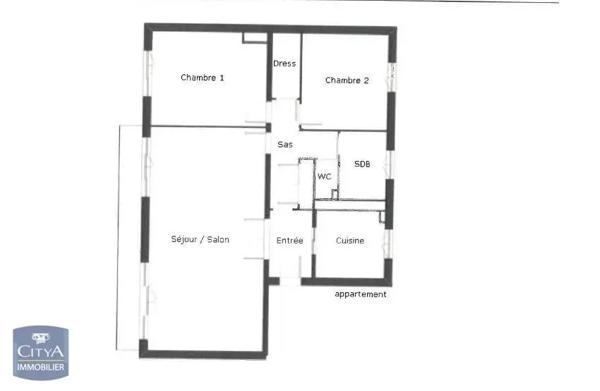 Appartement à louer 3 pièces 76.94m² Angers (49000)