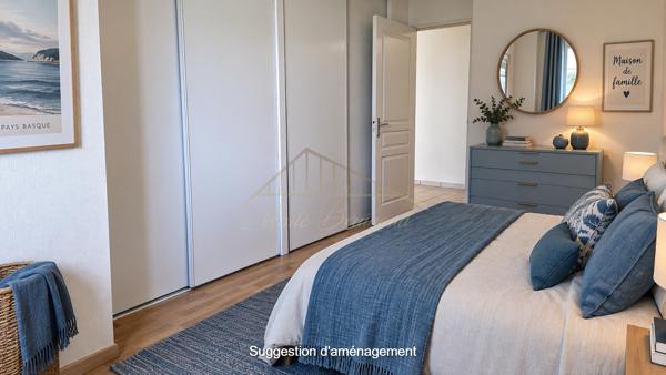 BAYONNE – Grand T2 de 55,42 m² avec terrasse couverte, parking et cellier