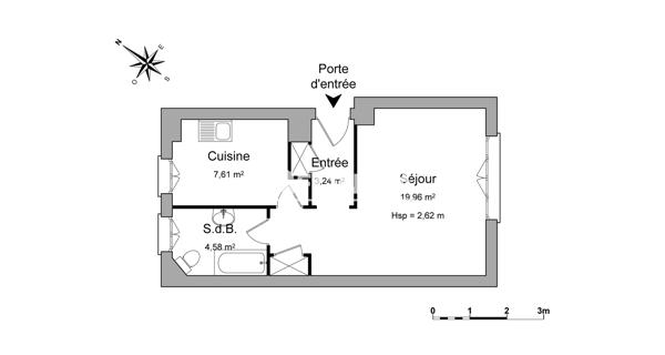 Location Studio 35.39 m² - Valence 26000